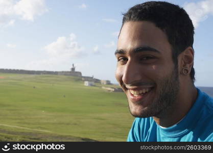 Young man looking at camera