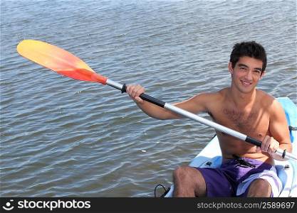 young man on a kayak