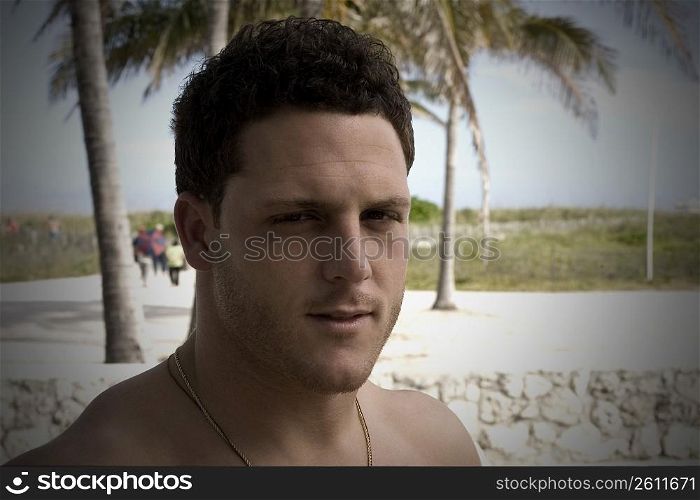 Young man on beach