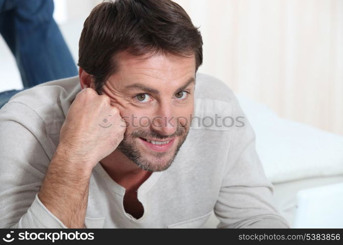 Young man on couch