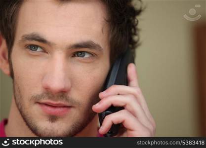 Young man on the phone