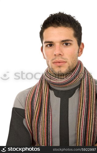 young man portrait, isolated on white background