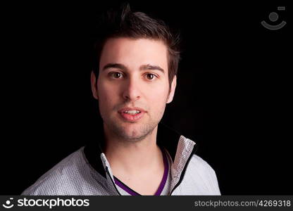 Young man posing isolated