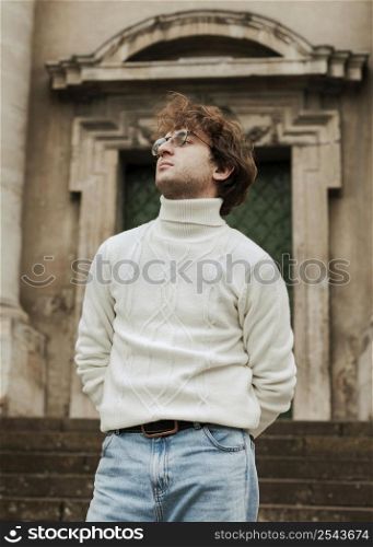 young man posing outdoors 2