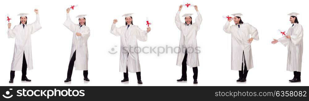 Young man ready for university graduation