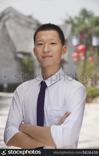 Young Man smiling and looking at camera