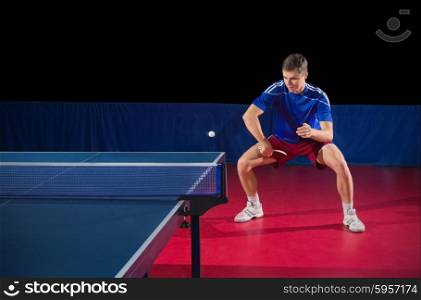 Young man table tennis player (isolated ver)