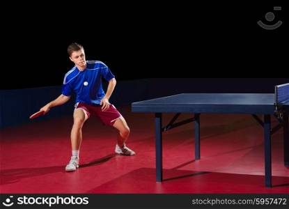 Young man table tennis player (isolated ver)