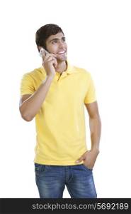 Young man talking on a mobile phone