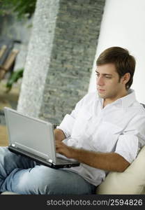 Young man using a laptop