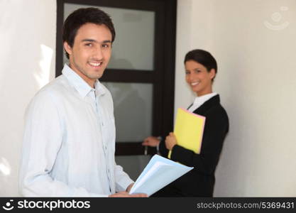 Young man viewing property