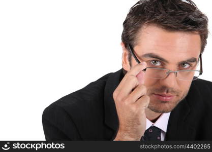 young man wearing glasses