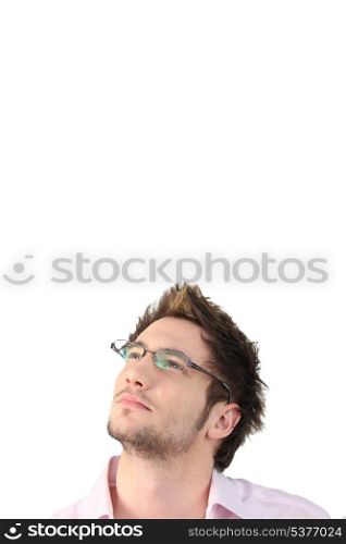 young man wearing glasses