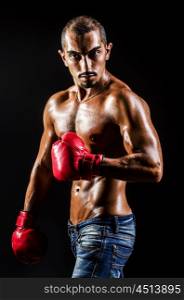 Young man with boxing gloves