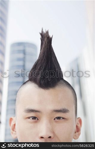 Young man with Mohawk close-up