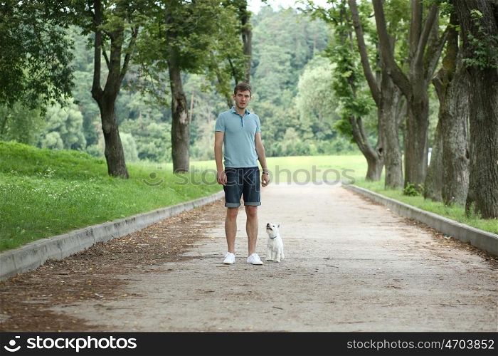 Young man with your dog