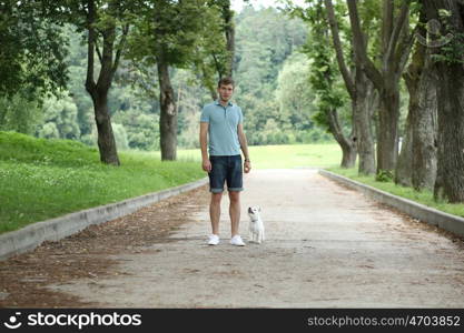 Young man with your dog