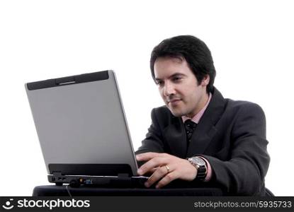 young man wondering and working with is laptop