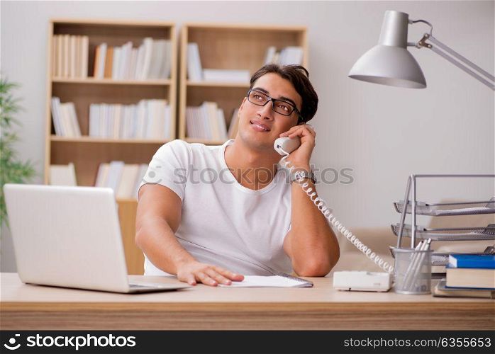Young man working in the office
