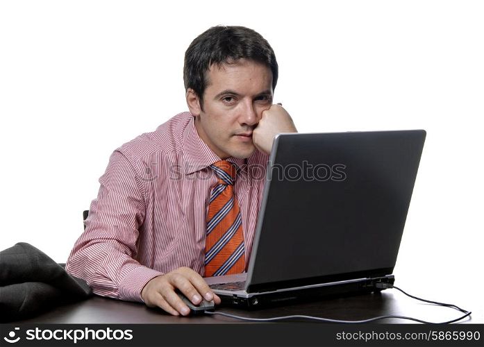 young man working with his personal computer