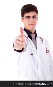 Young medic showing thumbs up