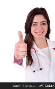 Young medic showing thumbs up