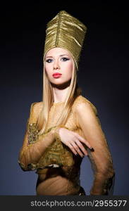 Young model in personification of egyptian beauty