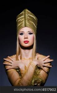 Young model in personification of egyptian beauty