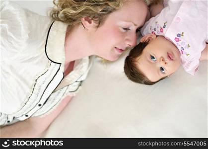young mother and baby relaxing