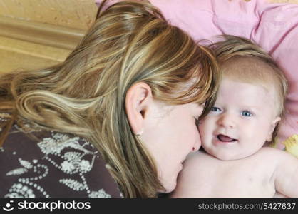 young mother and cute baby