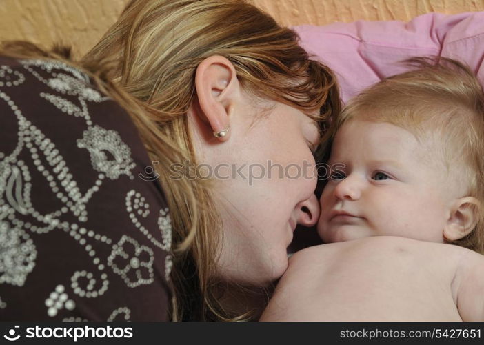 young mother and cute baby