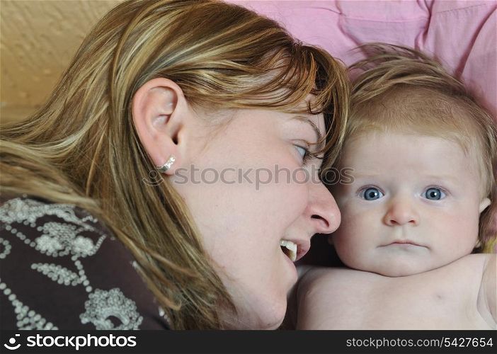 young mother and cute baby