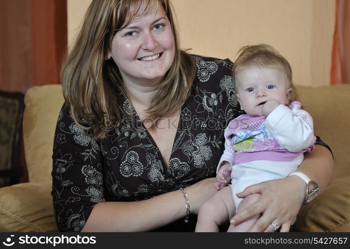 young mother and cute baby