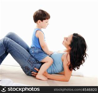 young mother and her son spend time together