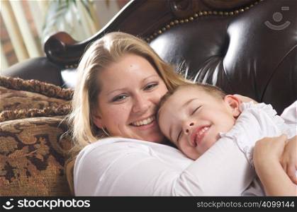 Young Mother and Son Enjoying a Tender Moment