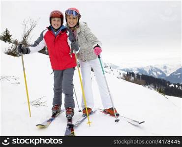 Young Mother And Son On Ski Vacation