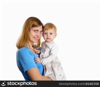 young mother having fun with her little son on the floor