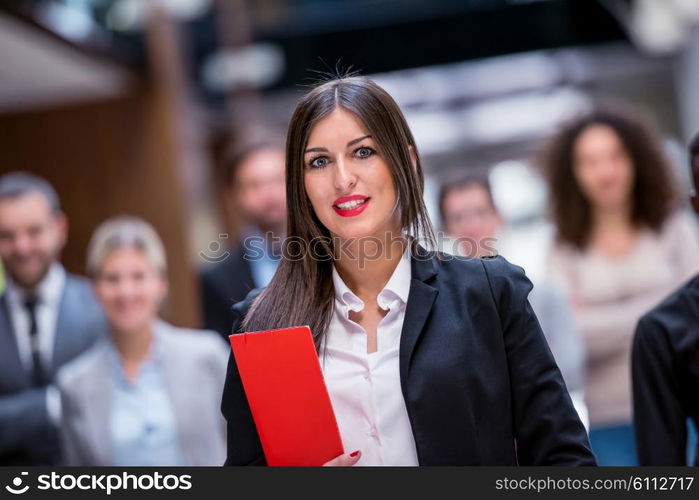 young multi ethnic business people group walking standing and top view