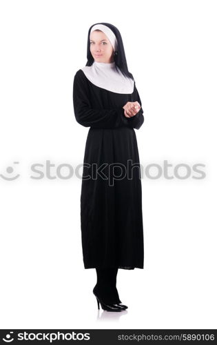 Young nun in religious concept