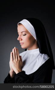 Young nun in religious concept