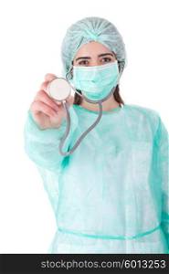 Young nurse holding a stethoscope