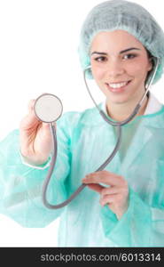 Young nurse holding a stethoscope