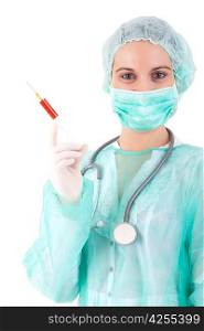 Young nurse holding a syringe