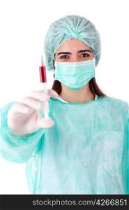 Young nurse holding a syringe