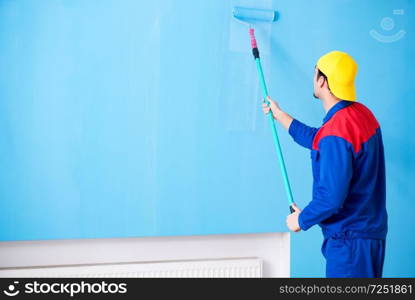 Young painter doing renovation at home 