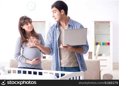 Young parents expecting their first baby