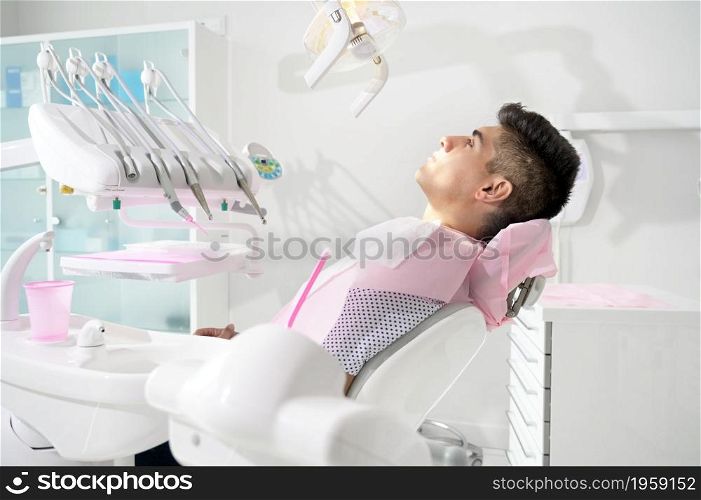 Young Patient in modern dental clinic. High quality photo. Young Patient in modern dental clinic.