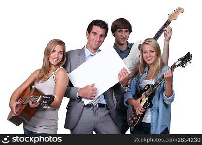 Young people playing the guitar