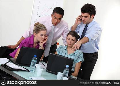 Young people working in an office