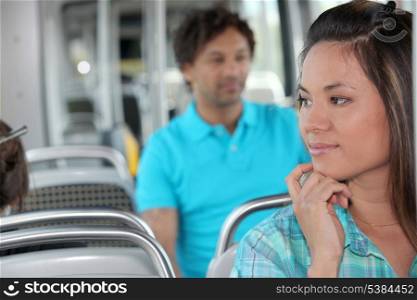 Young person on the bus